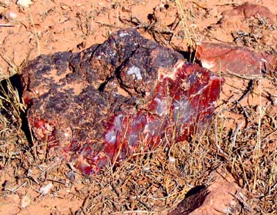 Red agate in situ